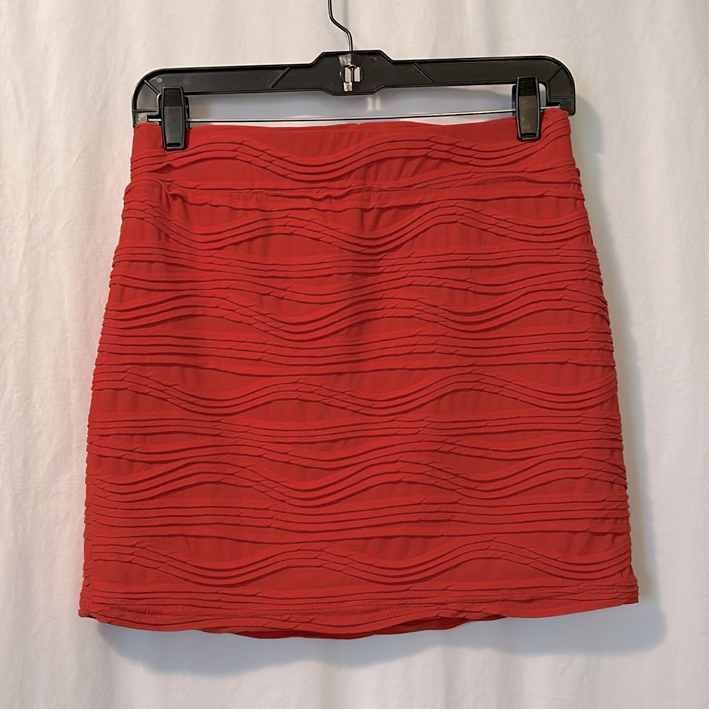 Sparkle & Fade | Bright Coral Mini Skirt | Sz Medium